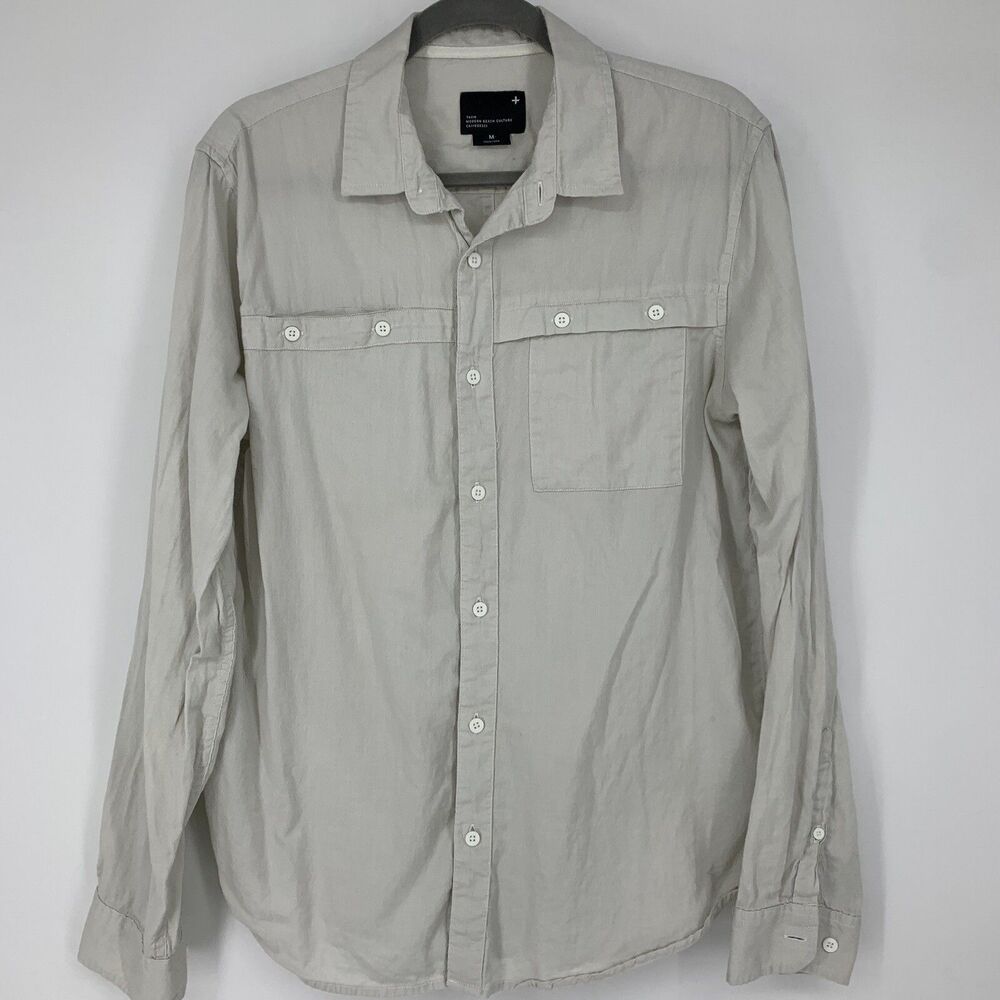 Tavik Modern Beach Culture Mens Medium Shirt Button Front Vacation Preppy Cotton